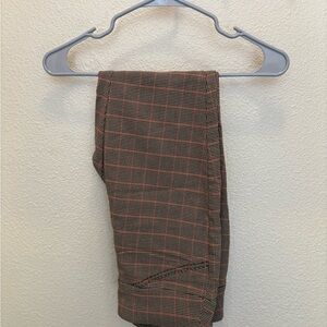 Women’s Fitted Plaid Pants with Red and Black Pattern